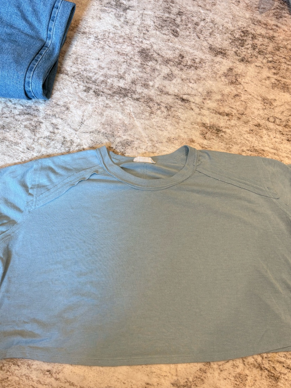 Altar'd State Pale Blue Crop Tee